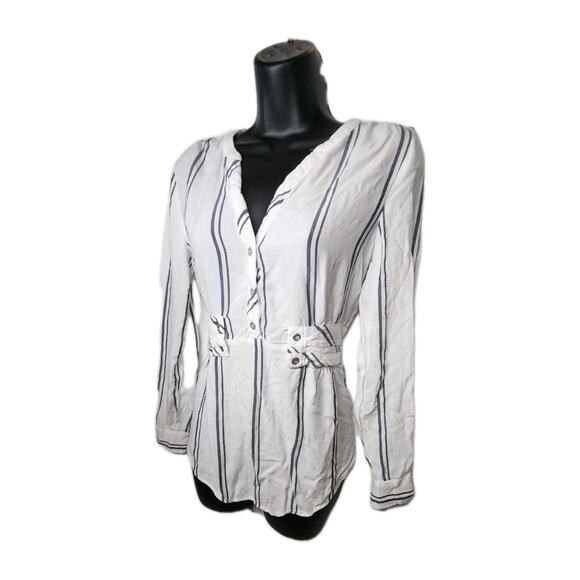 Women's Small High Vibrations casual-chic Stripe Mini Shirt Dress By Soho - Picture 7 of 16